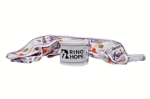 RingHope 180-Inch Boxing Hand Wraps – Money Dollar Print – Wrist & Knuckle Support for Boxing, MMA, Muay Thai & Kickboxing – Breathable Semi-Elastic Wraps