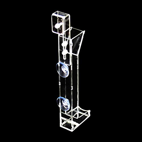 Shrimp Tubes-Glass Shrimp Aquarium Fish Tank Feeder Tube Transparent Feeder Tray Container Acrylic (20x6x3cm)