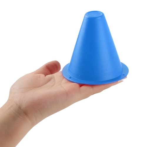 10pcs Football Cones Soccer Training Discs Football Marker Poles Flat Square Bottom Stackable for Soccer Training - color: Blue