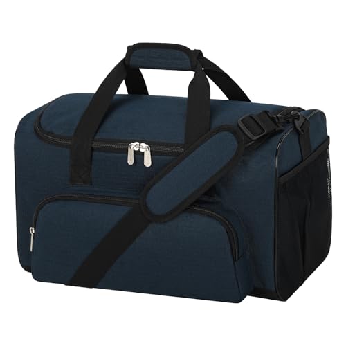 25L Small Gym Sport Duffle Bag, 17 inch, Navy Blue - color: Navy Blue