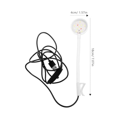 Homoyoyo Clip-Type Aquarium Light Fish Tank Lamp USB-Powered LED Aquarium Spot Light with High Brightness and Clamp Fixing for Aquatic Plants and Fish Tank Accessories