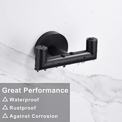 Towel Hooks for Bathrooms,Towel Hook for Kitchen Bathroom,SUS304 Stainless Steel Coat Hook,Heavy Duty Double Holder Robe Hooks for Hanging Towels,Coats,Sponges,Clothes,Wall Mount,Matte Black,4Pack - color: Matte Black