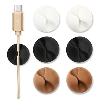 Cable Clips, 6 Pack Adhesive Cable Management Clips, Cable Organizer Clips, Car Cable Clips
