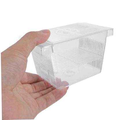 Toyvian 4PCS Double-Layer Self-Floating Betta Fish Breeding Box Incubator for Fish Fry Easy Observation Space-Saving Isolation Tank