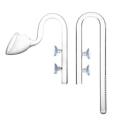 Glass Lily Pipe Inflow Outflow Set 20mm for 3/4" ID (19/25mm) Tubing