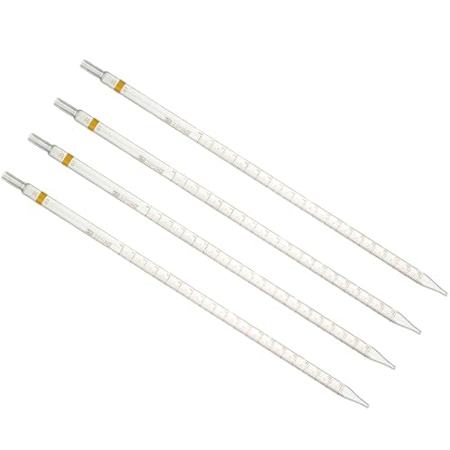 PATIKIL Graduated Dropper Pipettes 4 Pcs 20ml Reusable Borosilicate Glass Pipette for Transfer Liquid for Laboratory, Chemistry, Clear