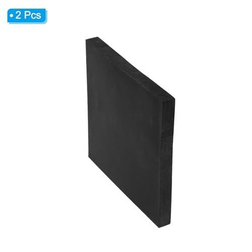 PATIKIL Rubber Anti-Vibration Pads, 2 Pcs Square Vibration Isolation Mats 6" x 6" x 0.6" for HVAC Air Conditioner Air Compressor Washer Dryer, Black