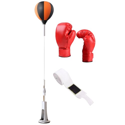 Boxing Reflex Bag Boxing Speed Trainer | with Spring Base Height Adjustable Stable Reaction Trainer for Kicking Practice Physical Health Fitness Workouts Home - size: 130-150cm
