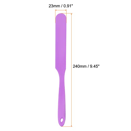 Generic 2Pcs Silicone Spatula Scraper 9.45" Reusable Non-Stick Flexible Spatulas for Epoxy Resin Liquid Paint Arts DIY Crafts, Purple