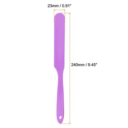 Generic 2Pcs Silicone Spatula Scraper 9.45" Reusable Non-Stick Flexible Spatulas for Epoxy Resin Liquid Paint Arts DIY Crafts, Purple