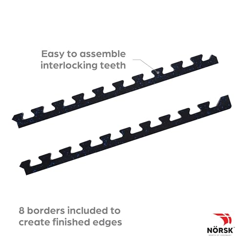 Norsk Rubber-Tec Gym Floor Tiles, Black/White Flecks, 4-Pack