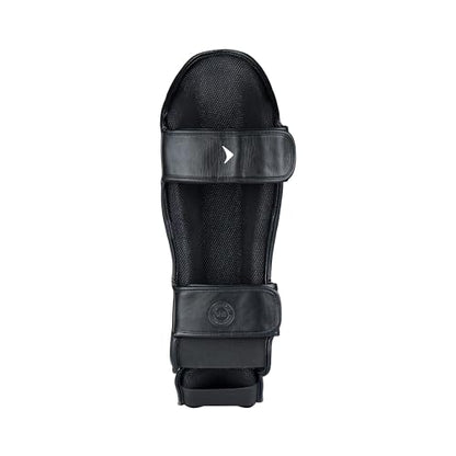 Lancer Leather Shin Guards Instep for Muay Thai - color: Black, size: Small