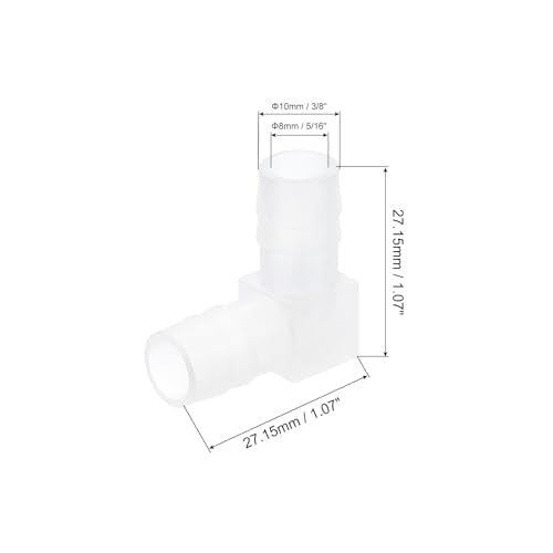 uxcell 3/8" 90 Degree Elbow Hose Barb, 6pcs L-Shaped Aquarium Air Valve Connector Tubing for Fish Tank Pond Air Line - size: 3/8 Inch