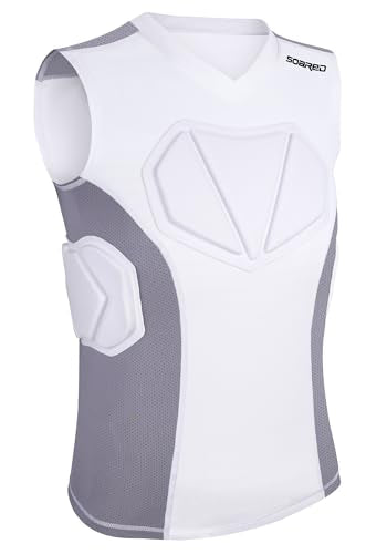Soared Youth Baseball Chest Protector XPE Foam Padded Compression Shirt - color: White, size: Small