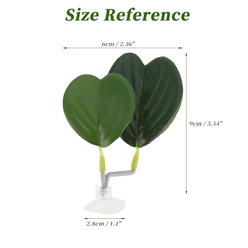 Betta Fish Bed, Betta Leaf Bed, Plastic Betta Hammock, Betta Hammock Pad with Suction Cup, Betta Heart-Shaped Leaf Bed Aquarium Decor, Green 2 Pcs