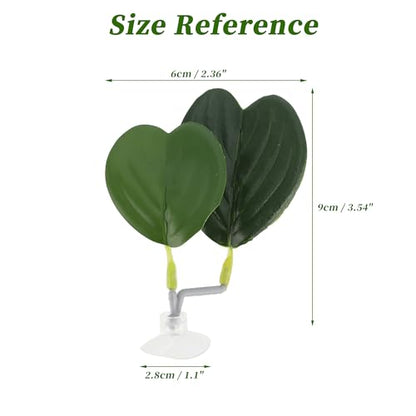 Betta Fish Bed, Betta Leaf Bed, Plastic Betta Hammock, Betta Hammock Pad with Suction Cup, Betta Heart-Shaped Leaf Bed Aquarium Decor, Green 2 Pcs