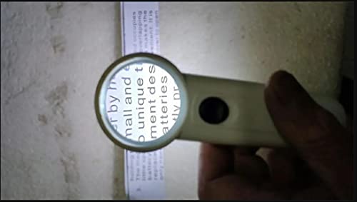 Othmro 1Pcs 5X Magnifying Glass with Light, Diameter 1.97inch LED Illuminated Handheld Magnifier, Round Read Loupe with Handle for Reading Jewelry Stamps Watches Repair White - color: A 5x 50mm