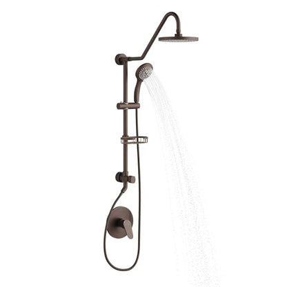 PULSE ShowerSpas Kauai III Oil-Rubbed Bronze Rain Shower Head with Handheld Spray - 1.8 GPM, 8" Showerhead, 5-Function HandShower, Adjustable Slide Bar - Shower Heads with Handheld Spray Combo - size: 1.8 Gallon Per Minute, style: Oil-Rubbed Bronze