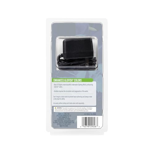 GloFish Blue LED Bubbler, Aquarium Lights With Air Stone For Fish Tanks