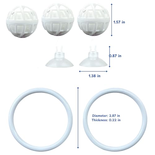Fish Aquariums Accessories, 1 with Floating Ball & 2 Exercise Training Toys, Feeding Betta Set for Tank, Enrichment