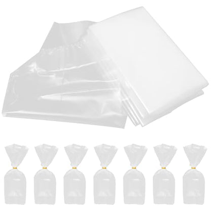 Healeved 50pcs Aquarium Fish Transport Bags with Gusseted Bottom Oxygen-permeable Live Fish Shipping Pouches 20x35x12cm Waterproof Packaging Includes Elastic Bands