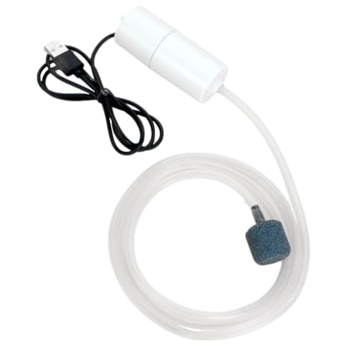 5V Water Pump | Mute Aquarium Pump with Uniform Air Bubble - 5V USB Water Small Oxygenator for Small Fish Farming Fish Tank - color: White