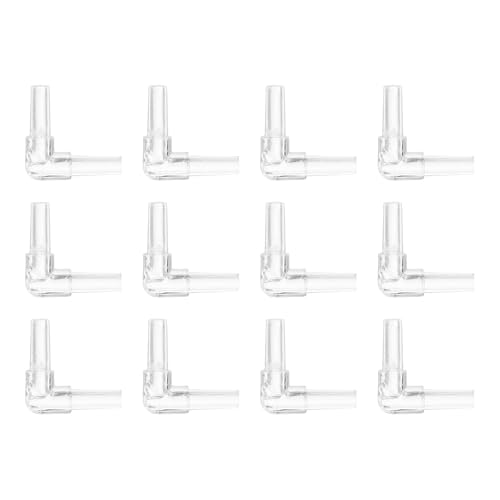 Aquarium Air Valve Connector, Aquarium Air Pump Accessories L Connector Plastic Inline Tubing, (12 Pcs), Intended for Fish Tank Oxygenation System - style: L Connector