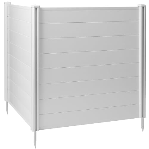 Casafield 48" x 48" Privacy Screen - Outdoor Vinyl Fence Panel Enclosure for AC/Trash Bins/Pool Equipment - White - color: White, size: 48" x 48"