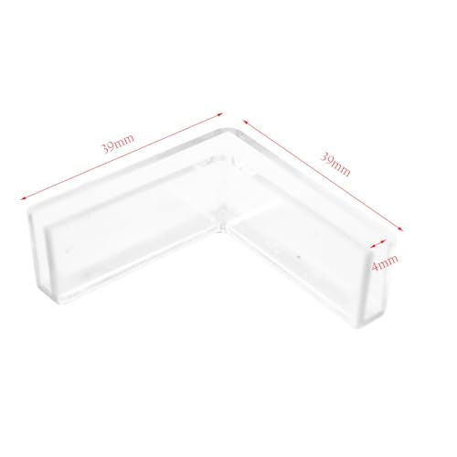 ZYAMY 16PCS Transparent L-Shaped Glass Clips Inner Diameter 4mm 90-Degree Glass Panel Connectors for Borderless Aquarium Display Cabinets Dining Table Screens Fish Tank Corner Protectors
