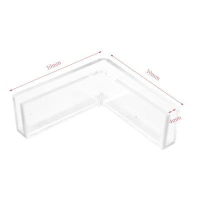 ZYAMY 16PCS Transparent L-Shaped Glass Clips Inner Diameter 4mm 90-Degree Glass Panel Connectors for Borderless Aquarium Display Cabinets Dining Table Screens Fish Tank Corner Protectors
