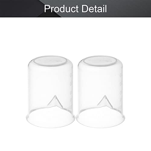Othmro 2Pcs 50ml Measuring Cups Plastic Graduated Cups PP Plastic Graduated Beaker Clear Scale Cups Liquid Measuring Mixing Cups Graduated Plastic Measuring Cups for Lab Kitchen Liquids Transparent - color: 50ml 2Pcs