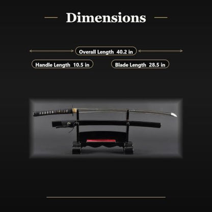 Hand Forged 1045 Heat-Tempered Katana, Full Tang Sword - color: iron