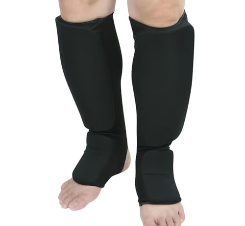 Cloth Shin & Instep Guard for Martial Arts, Taekwondo, Karate Training, Sports - color: Black, size: Large