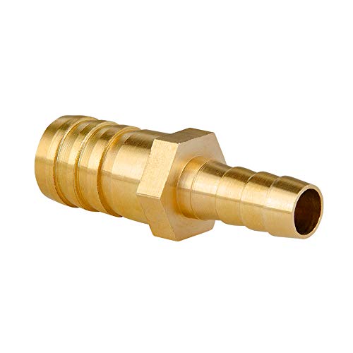 Brass Hose Barb Reducer 1/2" to 3/8" Barbed Reducer Fitting Reducing Splicer Mender Union Adapter for Air Water Fuel