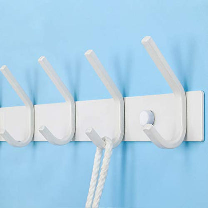 WEBI Coat Rack Wall Mount,Coat Hooks Wall Mounted,Coat Hanger Wall Hook Rack,5 Hooks for Hanging Coats,Hats,Jacket,Clothes,White - size: 5 Hooks