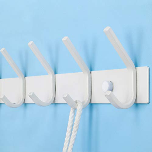 WEBI Coat Rack Wall Mounted,10 Hooks,30" Long Coat Hooks Wall Mount White,Coat Hanger Wall,Hook Rack,Jacket Hooks for Coats,Clothes,Hats - size: 10 Hooks