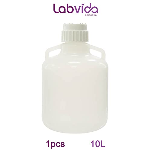 10L (2.5 Gallons) Round Carboys with Handles,Molded Graduations, Autoclavable PP Material, Heavy Duty Water Can, Lab, Home, Travel Liquid Storage, LVAA001 - style: 10L