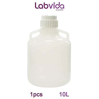 10L (2.5 Gallons) Round Carboys with Handles,Molded Graduations, Autoclavable PP Material, Heavy Duty Water Can, Lab, Home, Travel Liquid Storage, LVAA001 - style: 10L