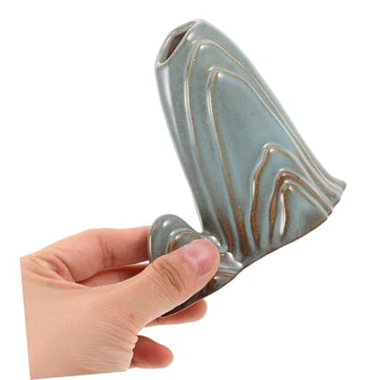 ORFOFE Ceramic Mini Mountain Decor Multifunctional Fish Tank Landscape Ornament Zen Garden Accessory for Home and Office Unique Brush Holder for Dining Room Table