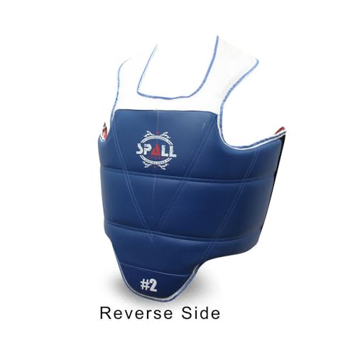 Body Protector Reversible, Kickboxing MMA Muay Thai Chest Guard, Sparring Training, Martial Arts Upper Belly Pad - size: 5, style: BL/RD