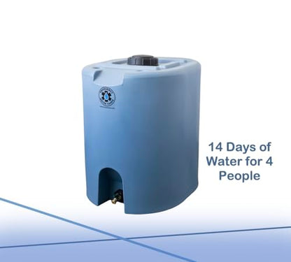 55 Gallon Stackable Emergency Water Storage Tank – Food Grade BPA-Free Water Container for Long-Term Home Preparedness