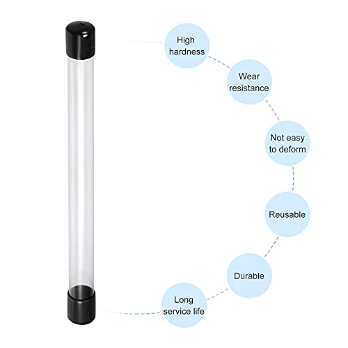 MECCANIXITY Clear Storage Tube Small Plastic Round Tubing with Caps Rigid Bottle Container 18x20x300mm/12 Inch for Item Stored, Pack of 2