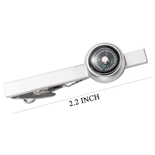 HAWSON 2/2.2 Inch Various Tie Clips for Men Unique, Personalized Novelty Tie Bars Pins Tacks, Funny Theme Wedding Holiday Gifts for Husband Groomsmens - style: Compass