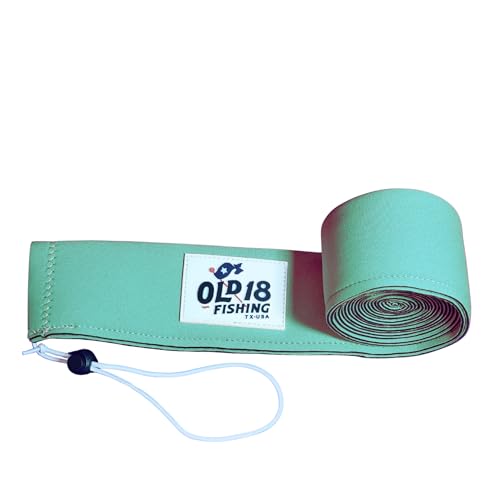 Neoprene Fishing Rod Sleeve - Protective Rod Sock for Fishing Poles 6'-8' - Hook-Resistant Fishing Rod Case for Storage & Transport - Helps Keep Rods Afloat - color: Teal and White, size: 63"