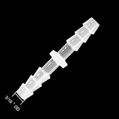 Plastic Hose Barb Fitting 3/16" x 3/16" Pipe Connectors Joint Splicer Mender Adapter Union for Aquarium Household Adapters Fuel Gas Liquid Air (Pack of 5)