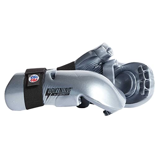 ProForce Lightning Punches Karate/Martial Arts Sparring Gloves - color: Silver, size: Large