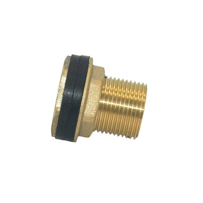 VARMHUS Solid Brass Bulkhead Fitting,2 Rubber Seal Washers, NPT Female to NPT Male Thread Water Tank Connector for Rain Barrels Aquariums (1PC 3/4" Female 1/2" Male) - size: 1PC 3/4" Female 1/2" Male