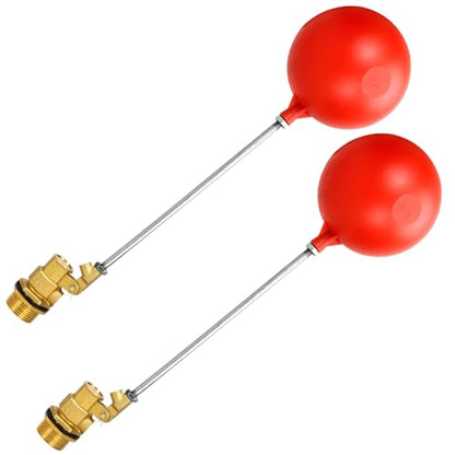 3/4 Inch float valve for water tank | water trough float valve| water float valve| Automatic Water Level Control for Water Tanks| Automatic stock tank | With 6 Inch Float Ball(2-Pack)