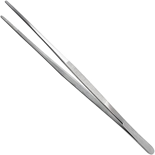 Thumb Dressing Forceps, Mulipurpose Tweezer Stainless Steel, Serrated Tip Straight 24 Inch - size: 24"