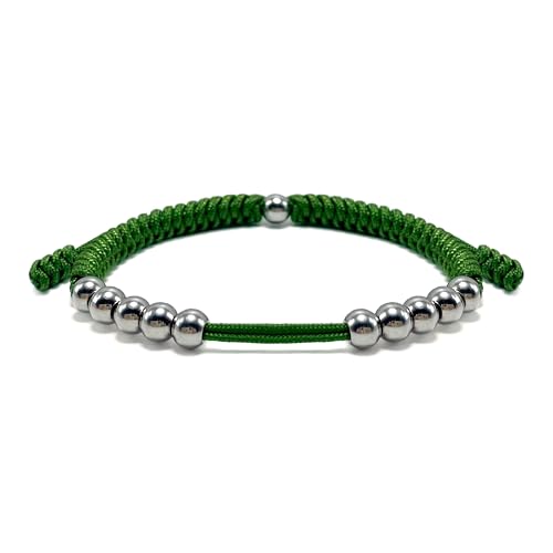 LAMIBEE Premium Golf Stainless Steel 10 Bead Score Counter Bracelet, Golf Stroke Count Bracelet, Resizable Easy Adjust Golf Round Scoring Tracker, Durable Stylish Golf Accessory - style: Lime